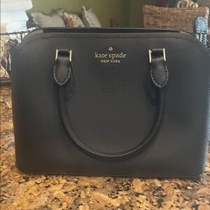 kate spade Black Saffiano Leather Satchel with Gold Logo